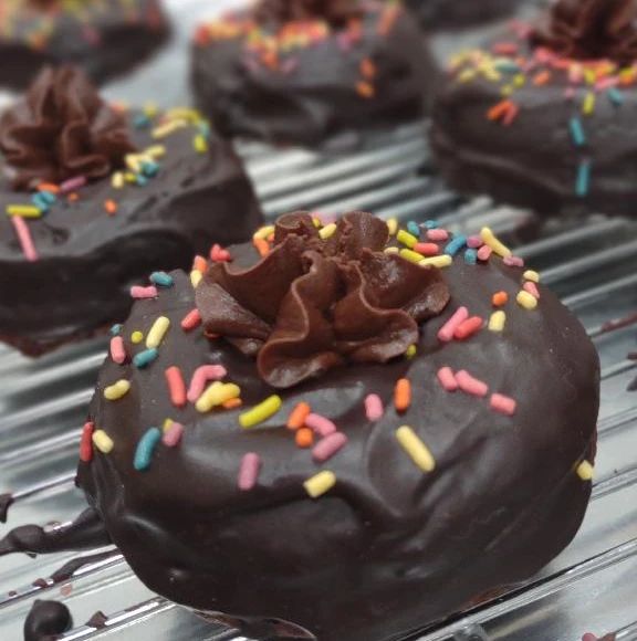 Chocolate Donut with Sprinkles, Glaze & Frosting (2 pack)